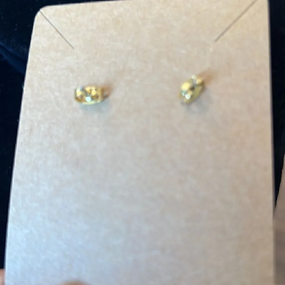 Monet Half Hoop, Concave Pierced Earring - Black and Gold Tone
